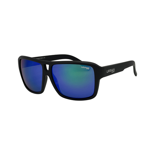 Urban Zoo Crosstown C21 Matte Black / Smoke w Green Revo Lenses