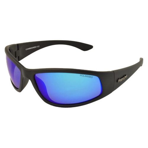 Mangrove Jacks Commando C2 Matte Black / Blue Revo Polarised Lenses