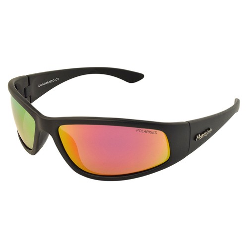 Mangrove Jacks Commando C3 Matte Black / Red Revo Polarised Lenses