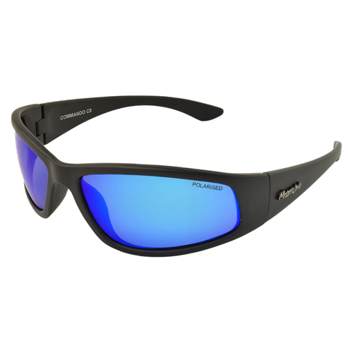 Mangrove Jacks Commando C8 Matte Black / Ice Blue Revo Polarised Lenses