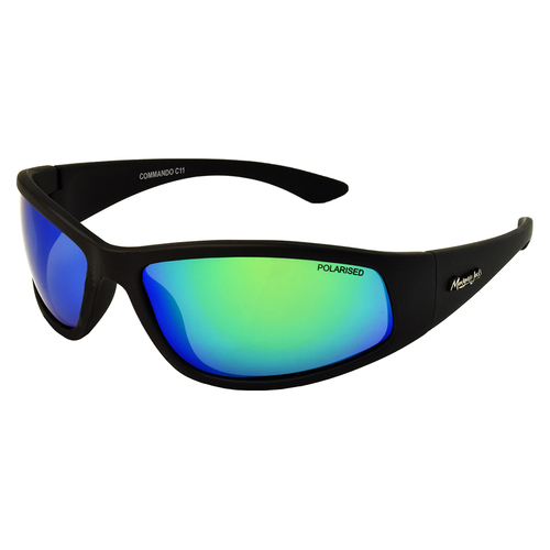 Mangrove Jacks Commando C11 Matte Black / Green Revo Polarised Lenses