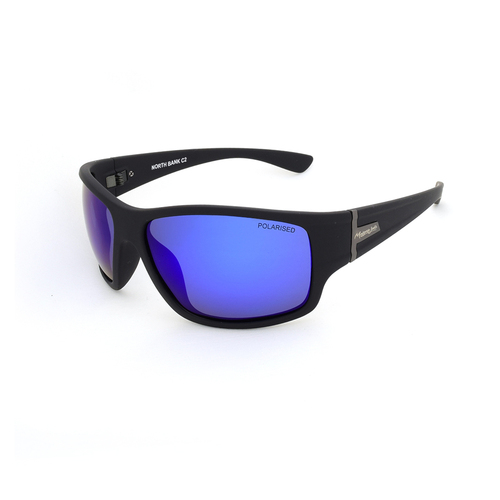 Mangrove Jacks North Bank C2 Matte Black / Blue Revo Polarised Lenses