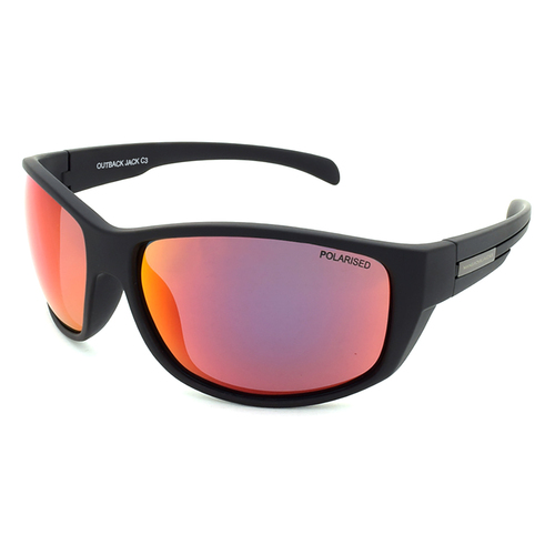 Mangrove Jacks Outback Jack C3 Matte Black / Red Revo Polarised Lenses