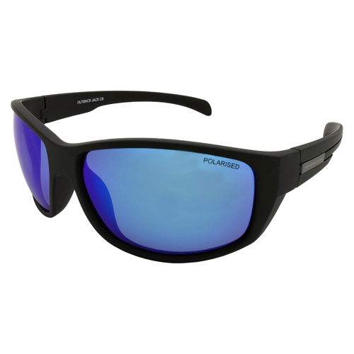 Mangrove Jacks Outback Jack C8 Matte Black / Ice Blue Revo Polarised Lenses