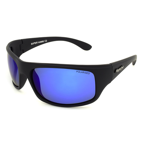 Mangrove Jacks Super Hawk C2 Matte Black / Blue Revo Polarised Lenses