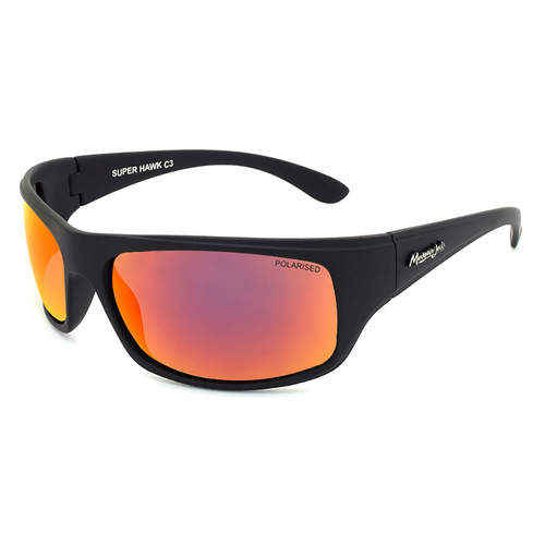 Mangrove Jacks Super Hawk C3 Matte Black / Red Revo Polarised Lenses