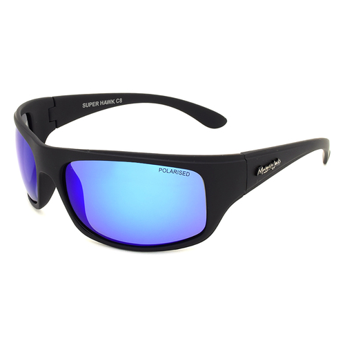 Mangrove Jacks Super Hawk C8 Matte Black / Ice Blue Revo Polarised Lenses