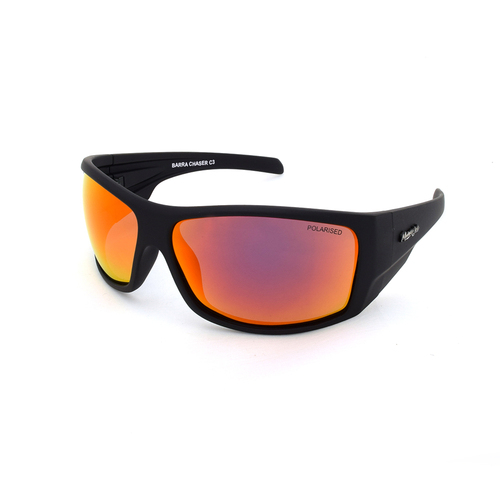 Mangrove Jacks Barra Chaser C3 Matte Black / Red Revo Polarised Lenses