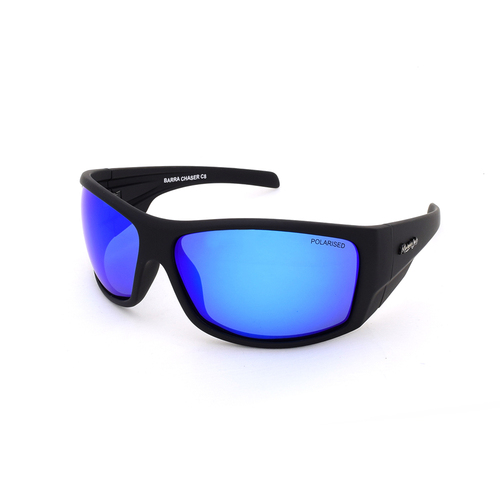 Mangrove Jacks Barra Chaser C8 Matte Black / Ice Blue Revo Polarised Lenses