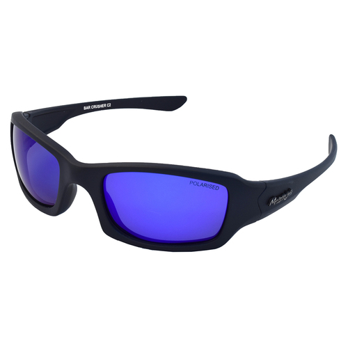 Mangrove Jacks Bar Crusher C2 Matte Black / Blue Revo Polarised Lenses