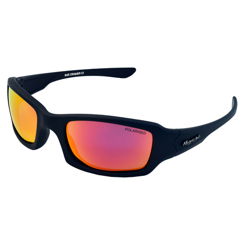 Mangrove Jacks Bar Crusher C3 Matte Black / Red Revo Polarised Lenses