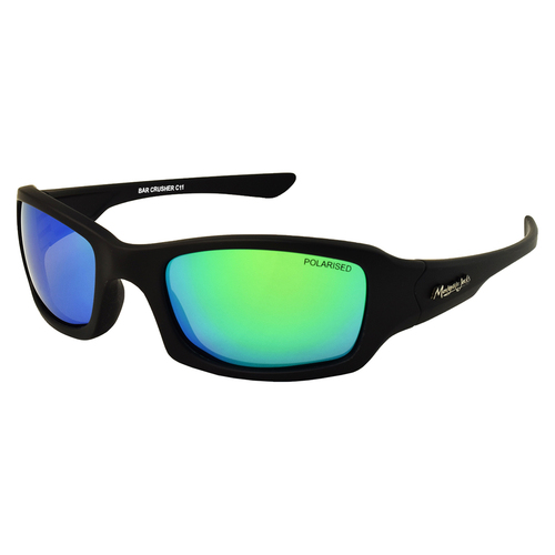 Mangrove Jacks Bar Crusher C11 Matte Black / Green Revo Polarised Lenses