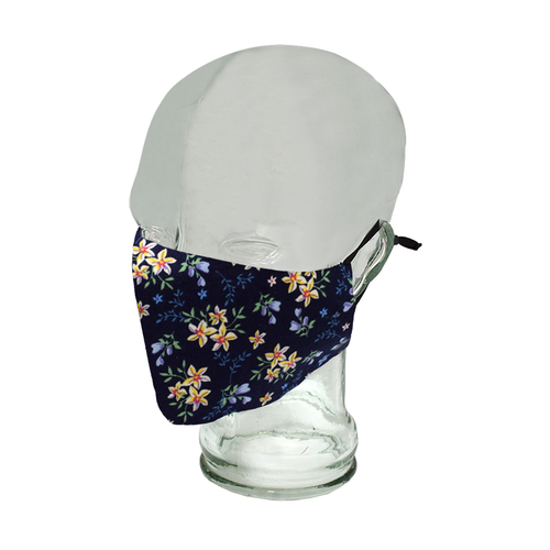 Kato Face Mask Navy & Coloured Small Daisies