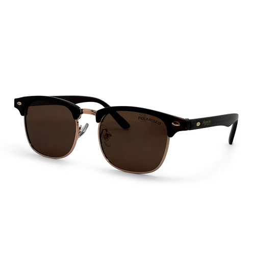 Mangrove Jacks Kids MJK72 C2 Shiny Dark Crystal Brown w Gold / Brown Polarised Lenses