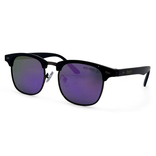 Mangrove Jacks Kids MJK72 C4 Shiny Black w Gunmetal / Smoke w Purple Revo Polarised Lenses