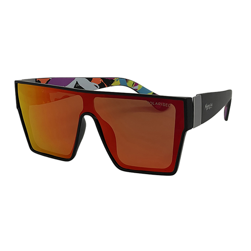 Mangrove Jacks Live and Let Live C3 Matte Black / Red Revo Polarised Lenses