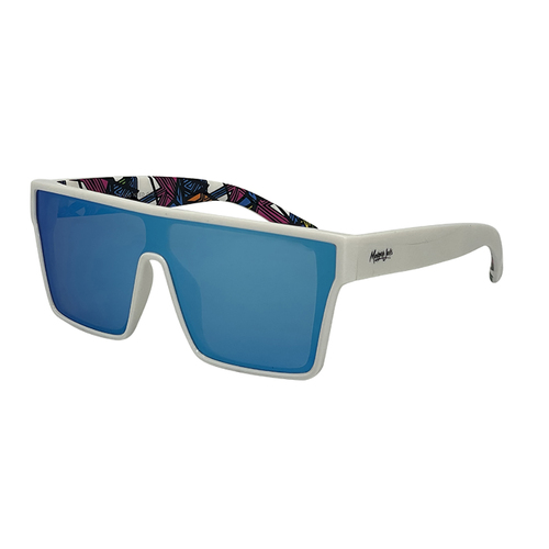 Mangrove Jacks What You Need C10 Shiny White / Ice Blue Revo Polarised Lenses