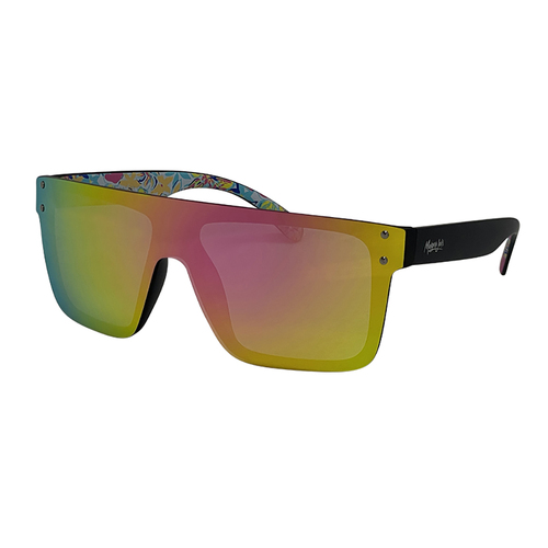 Mangrove Jacks Never Say Never C6 Matte Black / Pink Revo Polarised Lenses