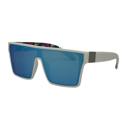 Mangrove Jacks Sin by The Sea C10 Shiny White / Ice Blue Revo Polarised Lenses