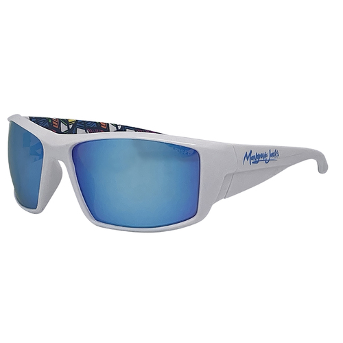 Mangrove Jacks Tromso C10 Shiny White / Ice Blue Revo Polarised Lenses