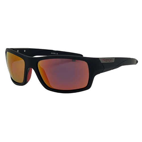 Mangrove Jacks Barrel C3 Matte Black / Red Revo Polarised Lenses