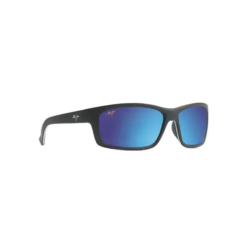 Maui Jim Kanaio Coast Readers MR766-037 Matte Soft Black w White & Blue / Blue Hawaii Polarised Lenses 