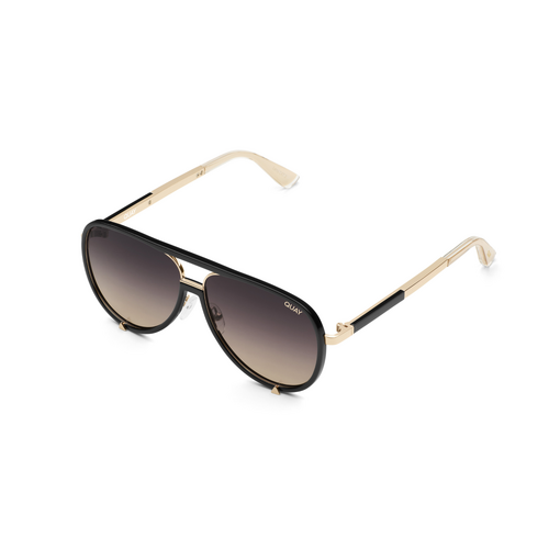 Quay High Profile QU-000931 Black w Gold / Smoke Taupe Polarised Lenses