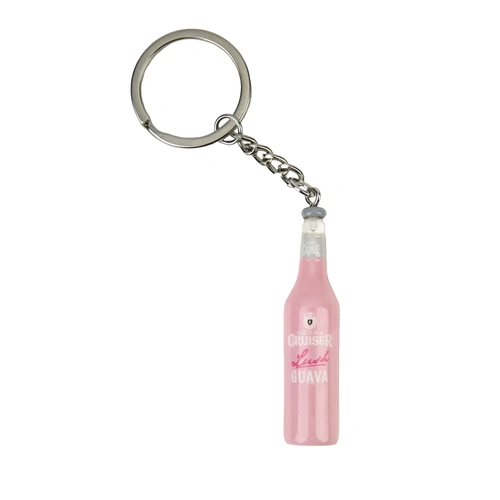 Gilroy Co. Vodka Cruiser Guava Bottle Keychain Pink