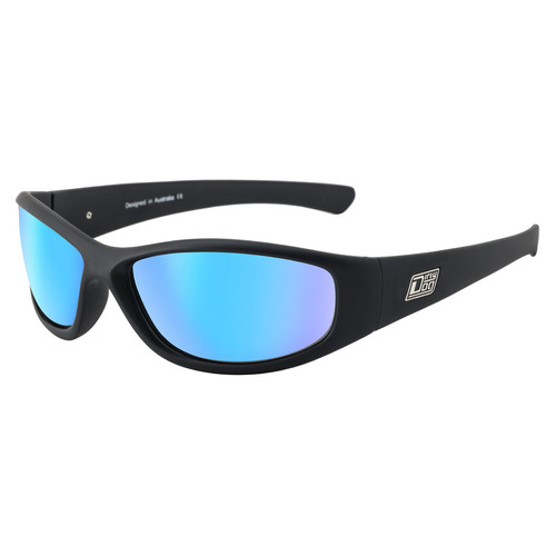 Dirty Dog Boofer 53547 Satin Black / Ice Blue Mirror Polarised Lenses