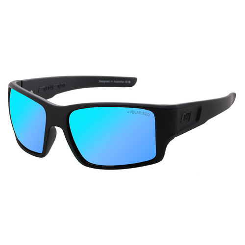 Dirty Dog Chill 53808 Satin Black / Ice Blue Mirror Polarised Lenses