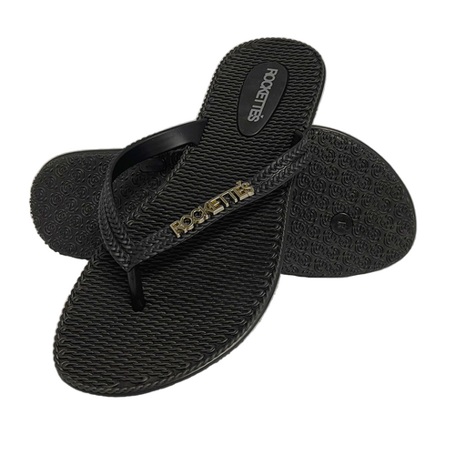 Rockettes Platinum Weave Thongs Black Available In A Variety Of Sizes